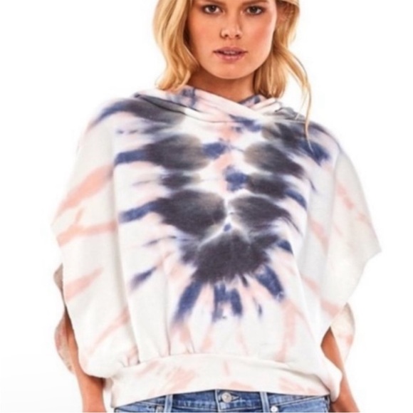 Young Fabulous & Broke Tops - Young Fabulous & Broke Tie Dye Cutoff Carla Hoodie